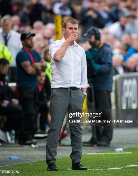 Dundalk Manager Stephen Kenny during the Champions League Qualifying, Second Round, First Leg match at Oriel Park, Dundalk.