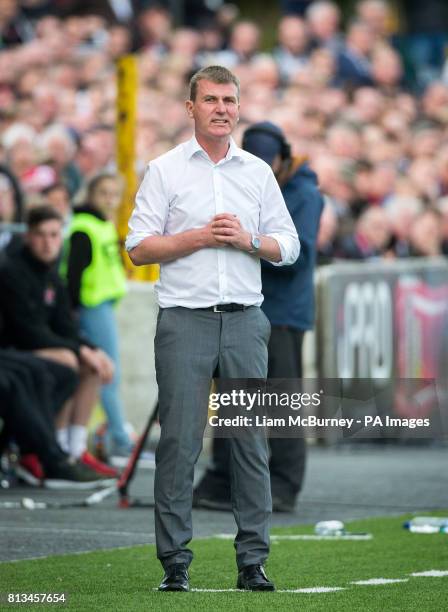 Dundalk Manager Stephen Kenny during the Champions League Qualifying, Second Round, First Leg match at Oriel Park, Dundalk.