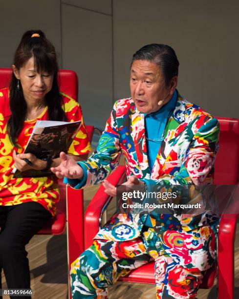 Kansai Yamamoto attends the 'David Bowie is Fashion' conference at the Muesum of Design on July 12, 2017 in Barcelona, Spain.