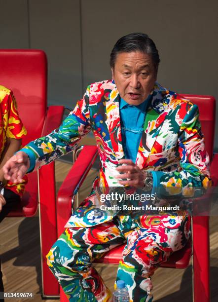 Kansai Yamamoto attends the 'David Bowie is Fashion' conference at the Muesum of Design on July 12, 2017 in Barcelona, Spain.