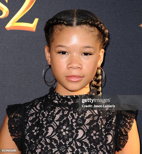 Actress Storm Reid attends the premiere of "Descendants 2" at The Cinerama Dome on July 11, 2017 in Los Angeles, California.