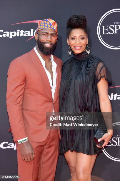 Player Malcolm Jenkins and Morrisa Jenkins attend The 2017 ESPYS at Microsoft Theater on July 12, 2017 in Los Angeles, California.