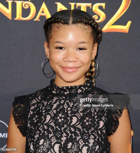 Actress Storm Reid attends the premiere of "Descendants 2" at The Cinerama Dome on July 11, 2017 in Los Angeles, California.