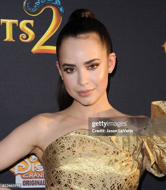 Actress Sofia Carson attends the premiere of "Descendants 2" at The Cinerama Dome on July 11, 2017 in Los Angeles, California.