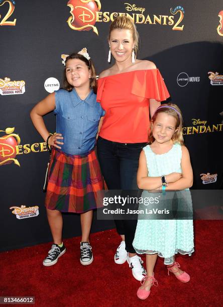 Actress Jodie Sweetin and daughters Zoie Laurel May Herpin and Beatrix Carlin Sweetin Coyle attend the premiere of "Descendants 2" at The Cinerama...