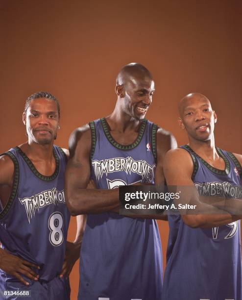 Minnesota Timberwolves Latrell Sprewell, Kevin Garnett, And Sports Illustrated Cover by Sports Illustrated