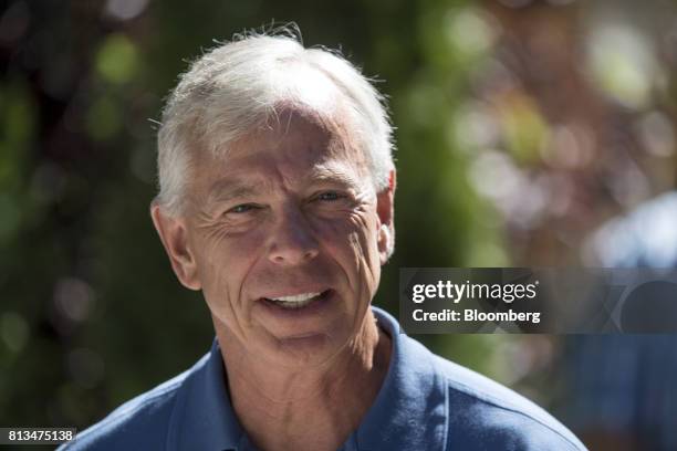 Lowell McAdam, chairman and chief executive officer of Verizon Communications Inc., walks the grounds after a morning session during the Allen & Co....