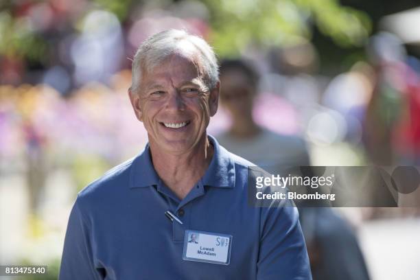 Lowell McAdam, chairman and chief executive officer of Verizon Communications Inc., walks the grounds after a morning session during the Allen & Co....