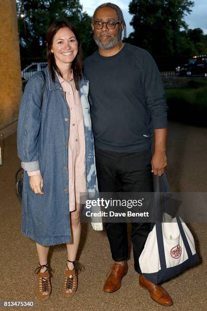 Arthur Jafa and Lucy Raven attend the COS celebration of The Serpentine Parks Nights 2017 at The Serpentine Pavilion on July 12, 2017 in London,...