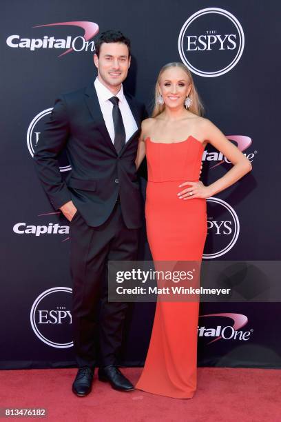 Player Matt Lombardi and former Olympic gymnast Nastia Liukin attend The 2017 ESPYS at Microsoft Theater on July 12, 2017 in Los Angeles, California.