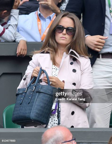 Kim Murray attends day nine of the Wimbledon Tennis Championships at the All England Lawn Tennis and Croquet Club on July 12, 2017 in London, United...