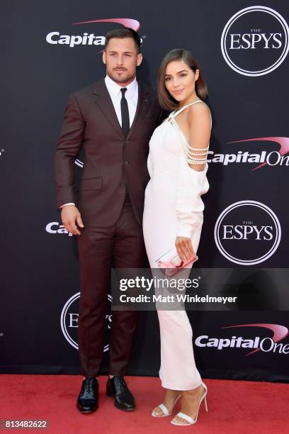 Player Danny Amendola and model Olivia Culpo attend The 2017 ESPYS at Microsoft Theater on July 12, 2017 in Los Angeles, California.