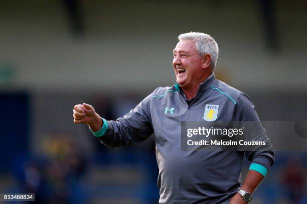 Aston Villa manager Steve Bruce looks on during the Pre-Season Friendly between AFC Telford United and Aston Villa at New Bucks Head Stadium on July...