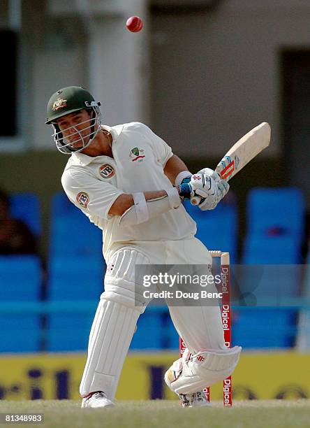 Phil Jaques of Australia bats during day four of the Second Test match between West Indies and Australia at Sir Vivian Richards Stadium on June 2,...