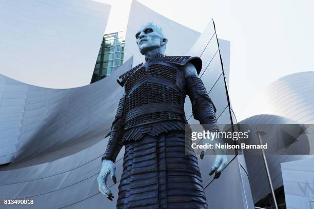 White walker attends the premiere of HBO's "Game Of Thrones" season 7 at Walt Disney Concert Hall on July 12, 2017 in Los Angeles, California.