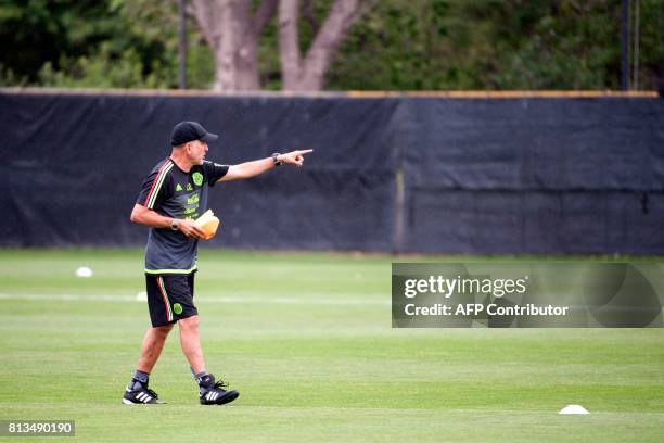 Mexico coach Juan Carlos Osorio oversees a team practice at Prentup Field on the campus of the University of Colorado Boulder in Boulder, Colorado on...