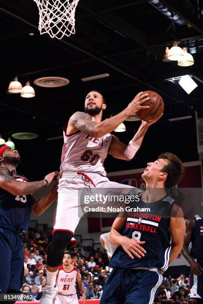 Hammons of the Miami Heat goes to the basket during the game against the Washington Wizards during the 2017 Las Vegas Summer League on July 12, 2017...