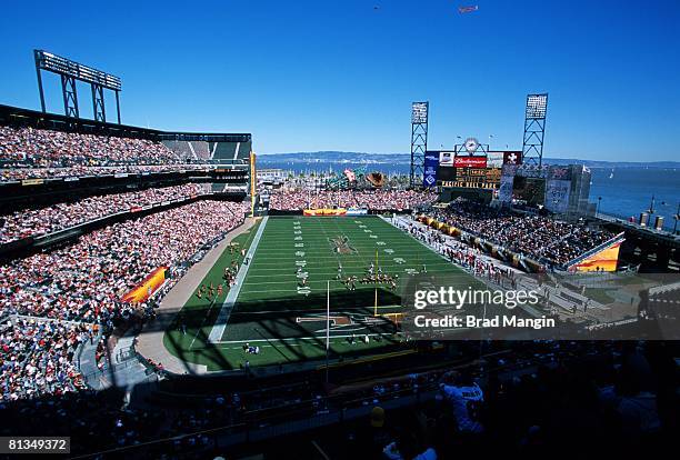 Football: View of Pac Bell Park, stadium during San Francisco Demons game, San Francisco, CA 2/10/2001