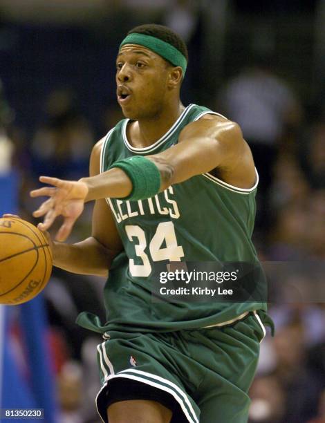 Paul Pierce of the Boston Celtics during 134-127 double overtime victory over the Los Angeles Clippers at the Staples Center in Los Angeles, Calif....