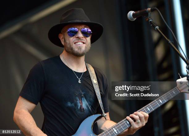 Bass player Corey McCormick of Promise of the Real performs onstage during Arroyo Seco Weekend on June 25, 2017 in Pasadena, California.