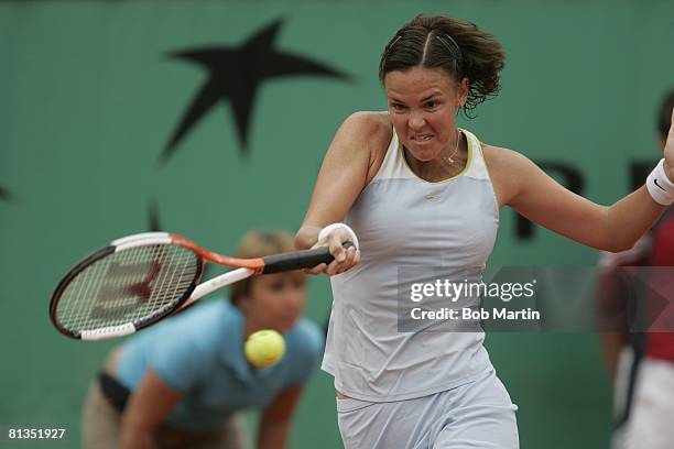 Tennis: French Open, Lindsay Davenport in action vs BEL Kim Clijsters at Roland Garros, Paris, FRA 5/29/2005