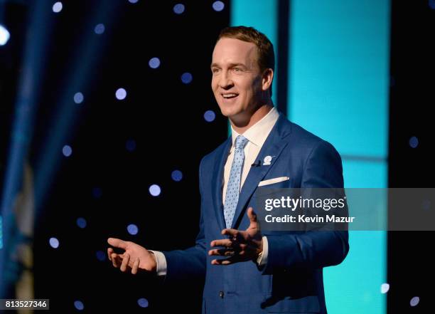 Host Peyton Manning speaks onstage at The 2017 ESPYS at Microsoft Theater on July 12, 2017 in Los Angeles, California.