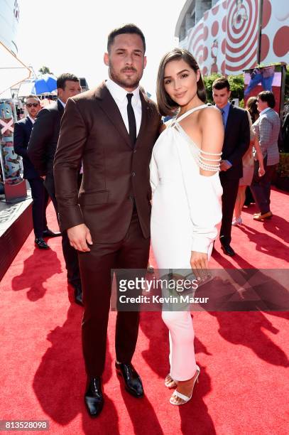 Player Danny Amendola and model Olivia Culpo attend The 2017 ESPYS at Microsoft Theater on July 12, 2017 in Los Angeles, California.