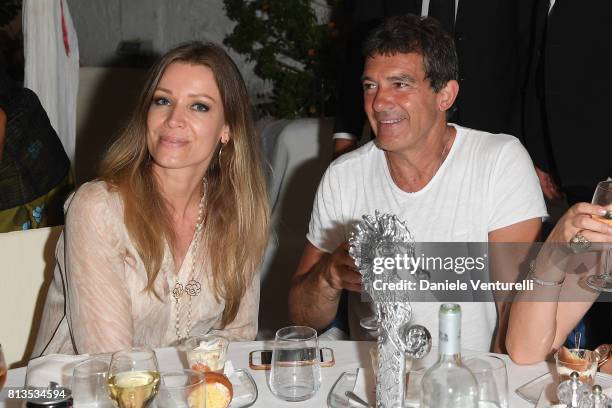 Antonio Banderas and Nicole Kimpel attend 2017 Ischia Global Film & Music Fest on July 12, 2017 in Ischia, Italy.