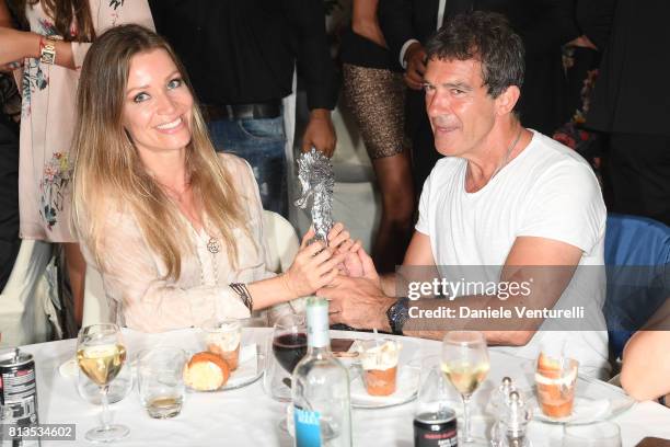 Antonio Banderas and Nicole Kimpel attend 2017 Ischia Global Film & Music Fest on July 12, 2017 in Ischia, Italy.