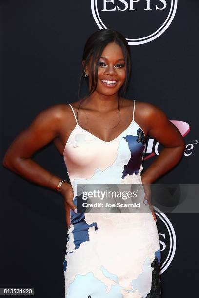 Gabby Douglas arrives at the 2017 ESPYS at Microsoft Theater on July 12, 2017 in Los Angeles, California.