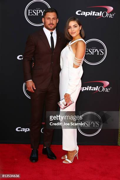 Player Danny Amendola and model Olivia Culpo arrive at the 2017 ESPYS at Microsoft Theater on July 12, 2017 in Los Angeles, California.