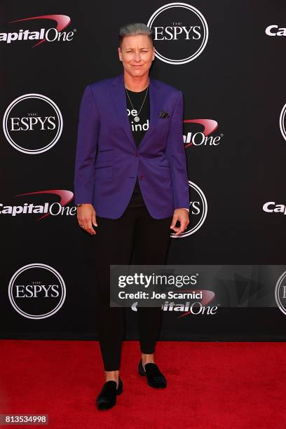 Abby Wambach arrives at the 2017 ESPYS at Microsoft Theater on July 12, 2017 in Los Angeles, California.