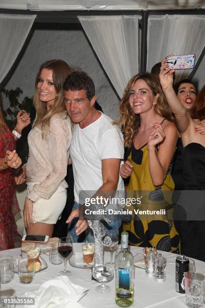 Antonio Banderas, Nicole Kimpel and Elisabetta Pellini attend 2017 Ischia Global Film & Music Fest on July 12, 2017 in Ischia, Italy.