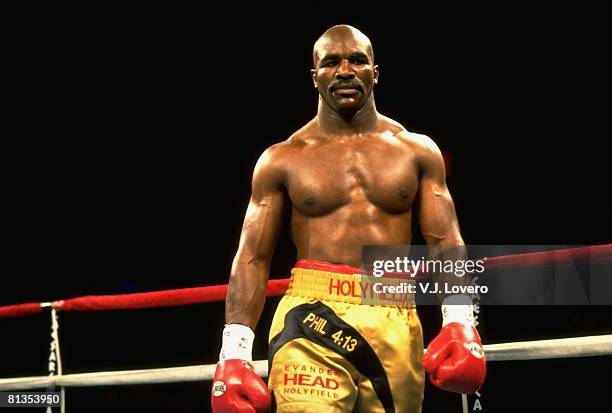 Heavyweight Boxing: Evander Holyfield in ring during fight vs Riddick Bowe at Caesars Palace, Las Vegas, NV 11/4/1995