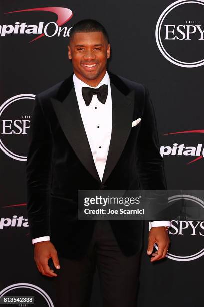 Russell Wilson arrives at the 2017 ESPYS at Microsoft Theater on July 12, 2017 in Los Angeles, California.