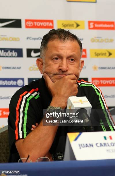 Head Coach Juan Carlos Osorio gestures during the Mexico National Team press conference ahead of it's match against Jamaica at Sports Authority Field...