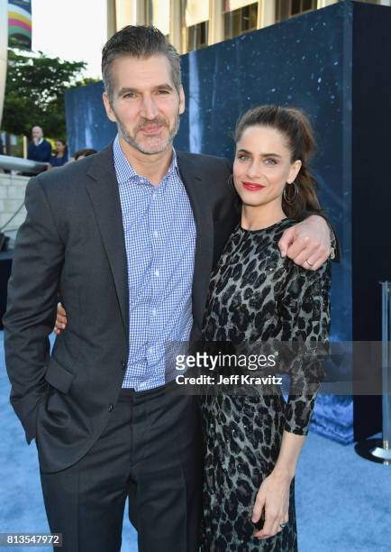 Executive producer David Benioff and actor Amanda Peet at the Los Angeles Premiere for the seventh season of HBO's "Game Of Thrones" at Walt Disney...