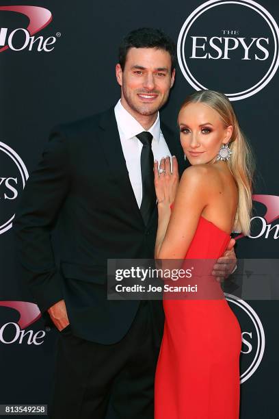 Matt Lombardi and Nastia Liuken arrive at the 2017 ESPYS at Microsoft Theater on July 12, 2017 in Los Angeles, California.