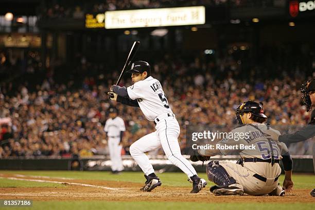 Baseball: Seattle Mariners Ichiro Suzuki in action, at bat vs San Diego Padres, Seattle, WA 5/21/2005
