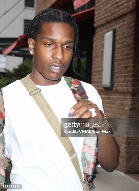 Rapper A$AP Rocky is seen on July 12, 2017 in New York City.