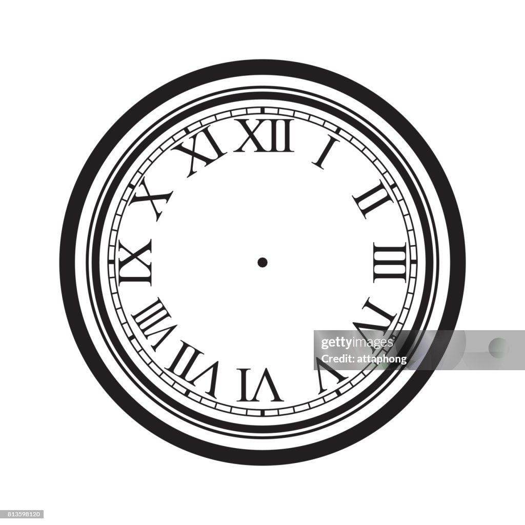 Blank Clock Face Isolated On White Background Vector High-Res Vector ...