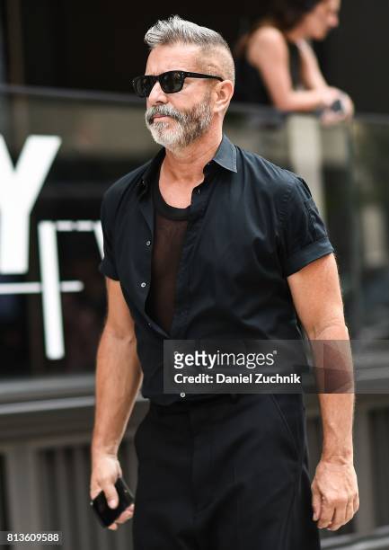 Guests are seen outside the Matiere show during New York Fashion Week: Men's S/S 2018 at Skylight Clarkson Sq on July 12, 2017 in New York City.