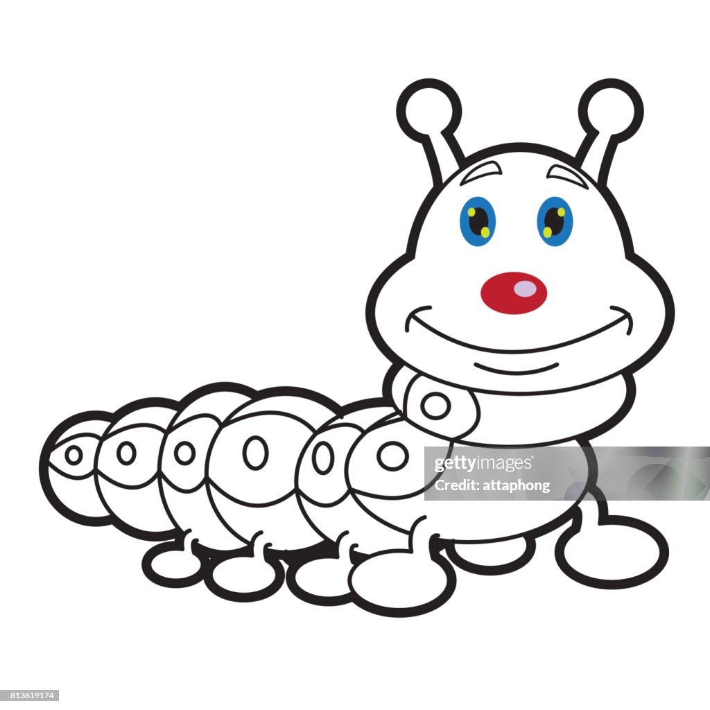 Larva Worm Cartoon A Bugs Life Coloring Page For Kids High-Res Vector  Graphic - Getty Images