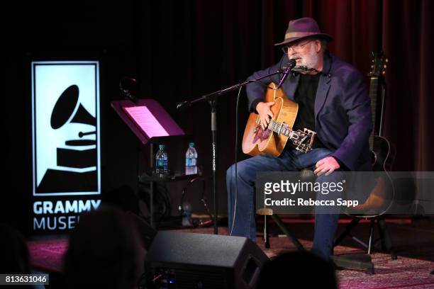 Singer/songwriter Jack Tempchin performs at Peaceful Easy Feeling: An Evening With Jack Tempchin at The GRAMMY Museum on July 12, 2017 in Los...