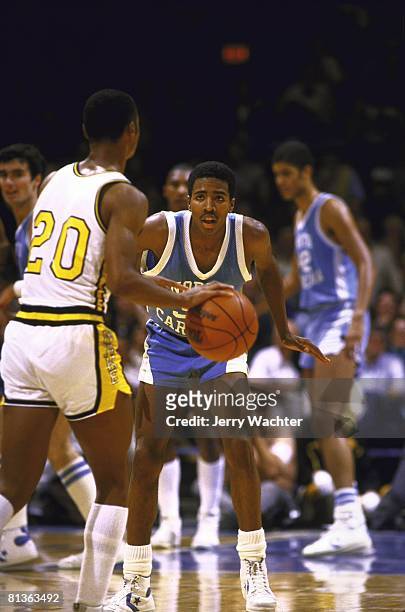 Coll, Basketball: North Carolina's Kenny Smith in action vs Wake Forest, Greensboro, NC 1/14/1984