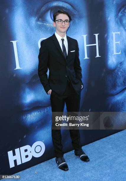 Actor Isaac Hempstead Wright attends the Premiere of HBO's 'Game Of Thrones' Season 7 at Walt Disney Concert Hall on July 12, 2017 in Los Angeles,...