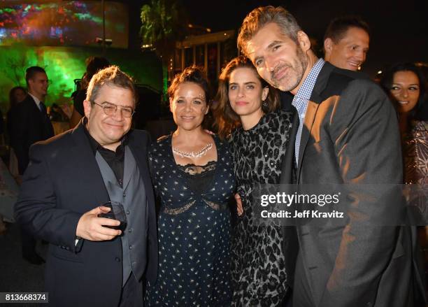 Comedian Patton Oswalt, actors Meredith Salenger, Amanda Peet and executive producer David Benioff at the Los Angeles Premiere for the seventh season...