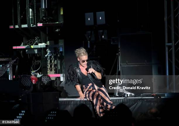 Pink performs in concert on the beach on July 12, 2017 in Atlantic City, New Jersey.