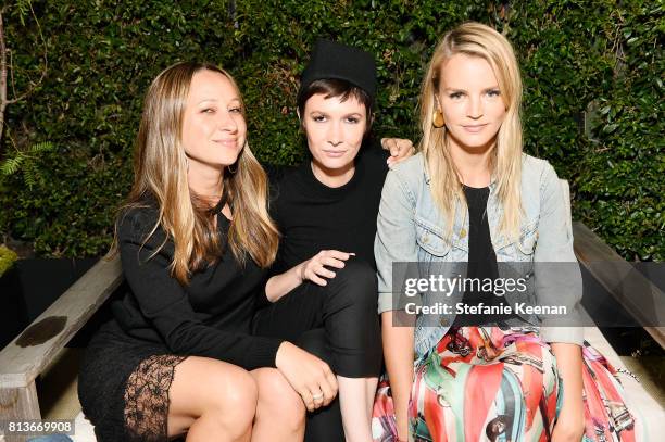 Jennifer Meyer, Cassandra Grey and Kelly Sawyer Patricof at CHANEL Dinner Celebrating Lucia Pica & The Travel Diary Makeup Collection on July 12,...