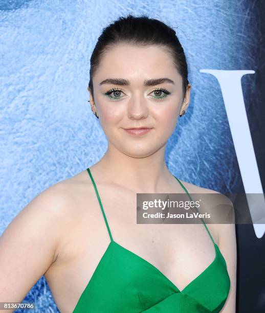 Actress Maisie Williams attends the season 7 premiere of "Game Of Thrones" at Walt Disney Concert Hall on July 12, 2017 in Los Angeles, California.